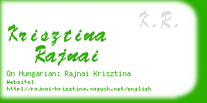 krisztina rajnai business card